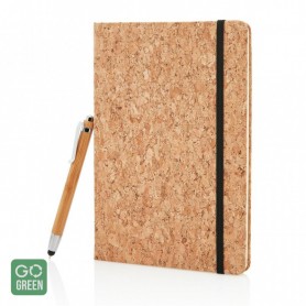 Agenda A5 din pluta naturala si pix din bambus Agenda A5 din pluta naturala si pix din bambus