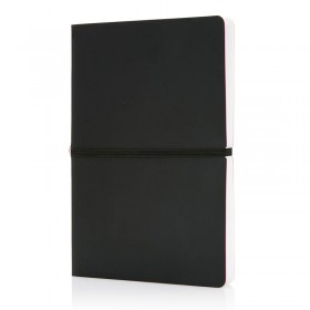 Blocnotes A5, din poliuretan Blocnotes A5, din poliuretan, negru, cu elastic