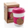 Cana Eco PLA, pentru cafea, roz, packaging