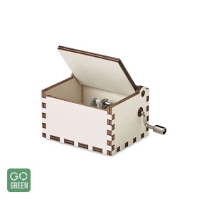 Cutie muzicala Craciun din lemn cu mecanism manual, BOXMAS