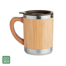 Pahar cu perete dublu din bambus, 300ml