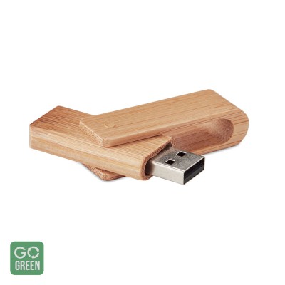 USB 16GB in carcasa de bambus si capat din carbon
