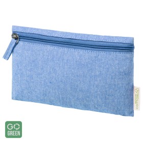 Geanta cosmetice din bumbac reciclat, HALGAR, albastra