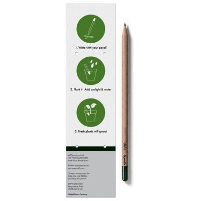Creion biodegradabil cu seminte in card, personalizabil