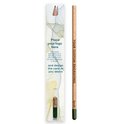 Creion biodegradabil cu seminte in etui, personalizabil