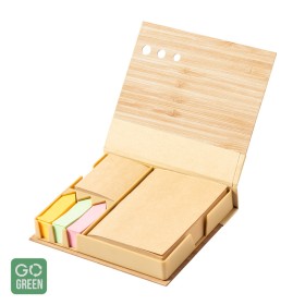 Blocnotes adeziv cu coperta din bambus