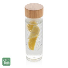 Sticla infuzor, cu capac din bambus