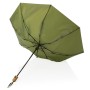 Umbrela Impact RPET automata, cu maner bambus, verde,deschisa
