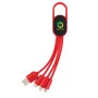 Cablu incarcare USB cu carabina, 4 in 1, rosu