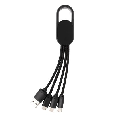Cablu incarcare USB cu carabina, 4 in 1