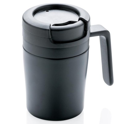 Cana cafea COFFEE TO GO cu maner, 160ml, neagra