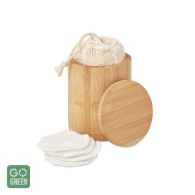 Discuri curatare si exfoliere in cutie din bambus, BELLA