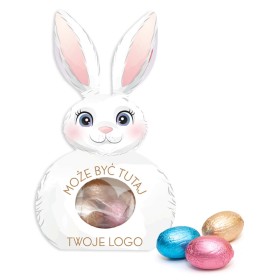 Ciocolatele in forma de ou, in cutie carton cu forma de iepuras, SWEET BUNNY Ciocolatele in forma de ou, in cutie carton cu forma de iepuras, SWEET BUNNY