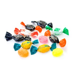 Bomboane mix fructe sau menta cu ambalaj individual personalizat