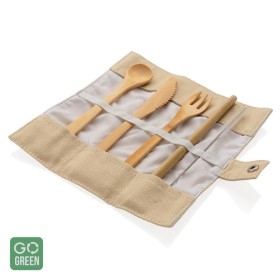 Set tacamuri calatorie reutilizabil, din bambus