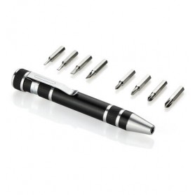 Pix șurubelniță - metalic negru, cu 8 bituri