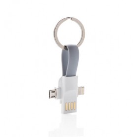 Breloc cu 3 conectori, Gri