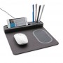 Mousepad cu incarcare wireless 5W, suport telefon si pixuri, negru, markgifts
